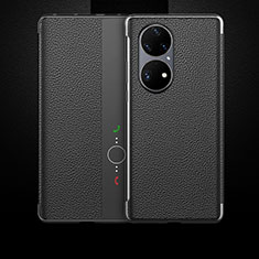 Custodia Portafoglio In Pelle Cover con Supporto QK3 per Huawei P50 Pro Nero