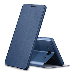 Custodia Portafoglio In Pelle Cover con Supporto S01 per Samsung Galaxy On7 G600FY Blu