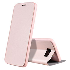 Custodia Portafoglio In Pelle Cover con Supporto S01 per Samsung Galaxy S7 G930F G930FD Oro Rosa