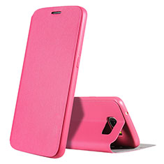 Custodia Portafoglio In Pelle Cover con Supporto S01 per Samsung Galaxy S7 G930F G930FD Rosa Caldo