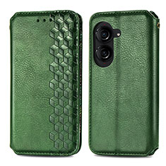 Custodia Portafoglio In Pelle Cover con Supporto S01D per Asus ZenFone 10 Verde