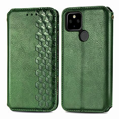 Custodia Portafoglio In Pelle Cover con Supporto S01D per Google Pixel 4a 5G Verde