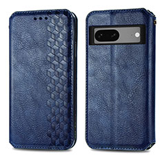 Custodia Portafoglio In Pelle Cover con Supporto S01D per Google Pixel 7 5G Blu