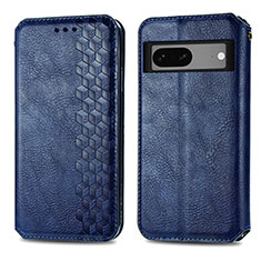 Custodia Portafoglio In Pelle Cover con Supporto S01D per Google Pixel 7a 5G Blu