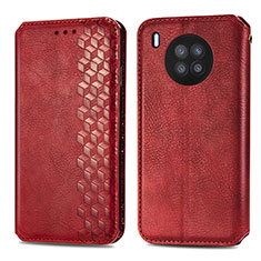 Custodia Portafoglio In Pelle Cover con Supporto S01D per Huawei Honor 50 Lite Rosso