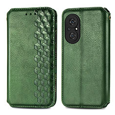 Custodia Portafoglio In Pelle Cover con Supporto S01D per Huawei Honor 50 SE 5G Verde