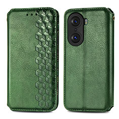 Custodia Portafoglio In Pelle Cover con Supporto S01D per Huawei Honor 60 5G Verde