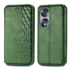 Custodia Portafoglio In Pelle Cover con Supporto S01D per Huawei Honor 70 5G Verde