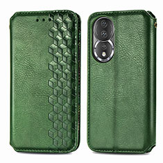 Custodia Portafoglio In Pelle Cover con Supporto S01D per Huawei Honor 80 5G Verde