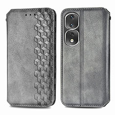 Custodia Portafoglio In Pelle Cover con Supporto S01D per Huawei Honor 80 Pro 5G Grigio