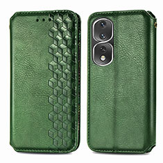 Custodia Portafoglio In Pelle Cover con Supporto S01D per Huawei Honor 80 Pro Flat 5G Verde