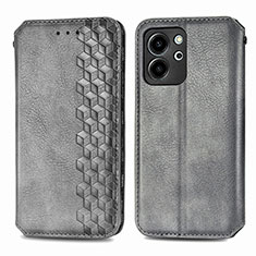 Custodia Portafoglio In Pelle Cover con Supporto S01D per Huawei Honor 80 SE 5G Grigio