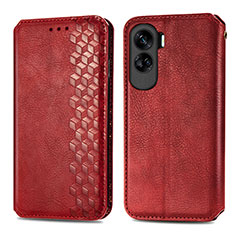 Custodia Portafoglio In Pelle Cover con Supporto S01D per Huawei Honor 90 Lite 5G Rosso