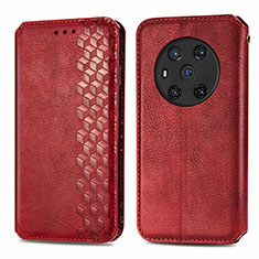 Custodia Portafoglio In Pelle Cover con Supporto S01D per Huawei Honor Magic3 5G Rosso