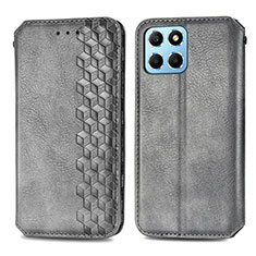 Custodia Portafoglio In Pelle Cover con Supporto S01D per Huawei Honor X6 5G Grigio