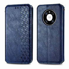 Custodia Portafoglio In Pelle Cover con Supporto S01D per Huawei Mate 40 Pro Blu