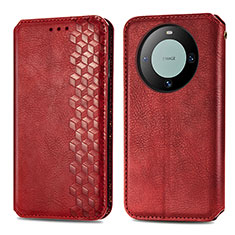 Custodia Portafoglio In Pelle Cover con Supporto S01D per Huawei Mate 60 Rosso