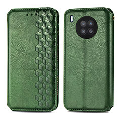 Custodia Portafoglio In Pelle Cover con Supporto S01D per Huawei Nova 8i Verde