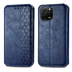 Custodia Portafoglio In Pelle Cover con Supporto S01D per Huawei Nova Y61 Blu