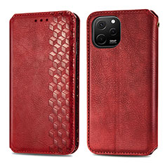 Custodia Portafoglio In Pelle Cover con Supporto S01D per Huawei Nova Y61 Rosso