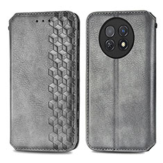 Custodia Portafoglio In Pelle Cover con Supporto S01D per Huawei Nova Y91 Grigio