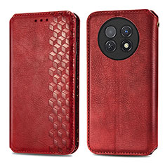 Custodia Portafoglio In Pelle Cover con Supporto S01D per Huawei Nova Y91 Rosso