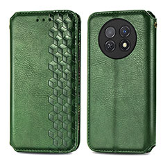 Custodia Portafoglio In Pelle Cover con Supporto S01D per Huawei Nova Y91 Verde