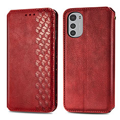 Custodia Portafoglio In Pelle Cover con Supporto S01D per Motorola Moto E32 Rosso