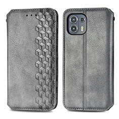 Custodia Portafoglio In Pelle Cover con Supporto S01D per Motorola Moto Edge 20 Lite 5G Grigio