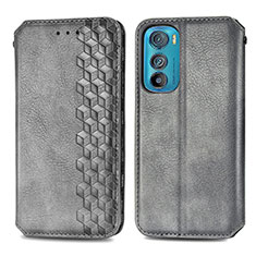 Custodia Portafoglio In Pelle Cover con Supporto S01D per Motorola Moto Edge 30 5G Grigio