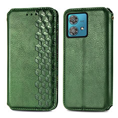 Custodia Portafoglio In Pelle Cover con Supporto S01D per Motorola Moto Edge 40 Neo 5G Verde