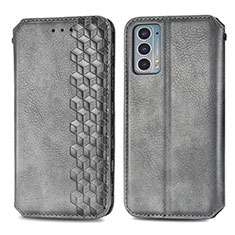 Custodia Portafoglio In Pelle Cover con Supporto S01D per Motorola Moto Edge Lite 5G Grigio