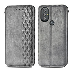 Custodia Portafoglio In Pelle Cover con Supporto S01D per Motorola Moto G Play (2023) Grigio