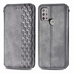 Custodia Portafoglio In Pelle Cover con Supporto S01D per Motorola Moto G10 Grigio