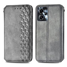 Custodia Portafoglio In Pelle Cover con Supporto S01D per Motorola Moto G13 Grigio