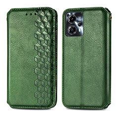 Custodia Portafoglio In Pelle Cover con Supporto S01D per Motorola Moto G23 Verde