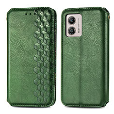 Custodia Portafoglio In Pelle Cover con Supporto S01D per Motorola Moto G53 5G Verde