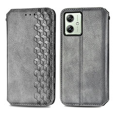 Custodia Portafoglio In Pelle Cover con Supporto S01D per Motorola Moto G54 5G Grigio