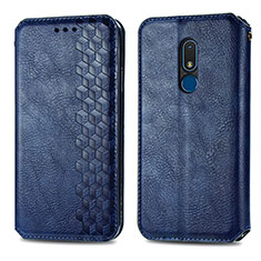 Custodia Portafoglio In Pelle Cover con Supporto S01D per Nokia C3 Blu