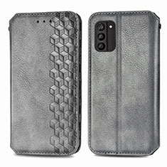 Custodia Portafoglio In Pelle Cover con Supporto S01D per Nokia G100 Grigio