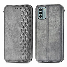 Custodia Portafoglio In Pelle Cover con Supporto S01D per Nokia G22 Grigio