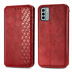 Custodia Portafoglio In Pelle Cover con Supporto S01D per Nokia G22 Rosso