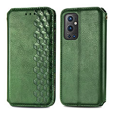 Custodia Portafoglio In Pelle Cover con Supporto S01D per OnePlus 9 Pro 5G Verde