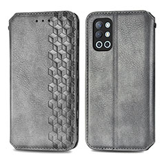 Custodia Portafoglio In Pelle Cover con Supporto S01D per OnePlus 9R 5G Grigio