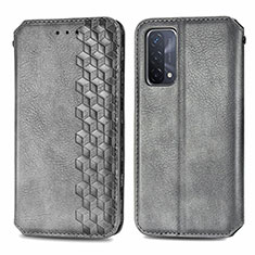 Custodia Portafoglio In Pelle Cover con Supporto S01D per OnePlus Nord N200 5G Grigio