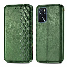 Custodia Portafoglio In Pelle Cover con Supporto S01D per Oppo A16s Verde