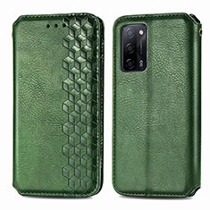 Custodia Portafoglio In Pelle Cover con Supporto S01D per Oppo A53s 5G Verde