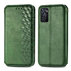 Custodia Portafoglio In Pelle Cover con Supporto S01D per Oppo A55S 5G Verde