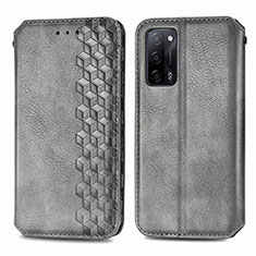 Custodia Portafoglio In Pelle Cover con Supporto S01D per Oppo A56 5G Grigio