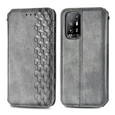 Custodia Portafoglio In Pelle Cover con Supporto S01D per Oppo A94 5G Grigio